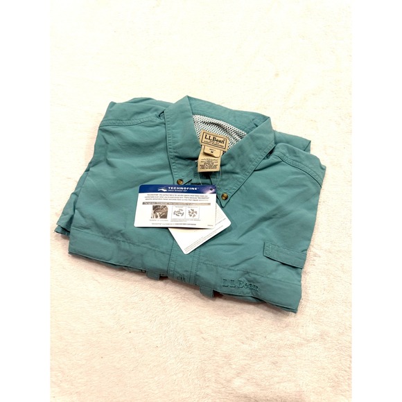 L.L. Bean Other - LL Bean Mens Technofine Fishing Shirt Teal Green Long Sleeve Ventilated Medium